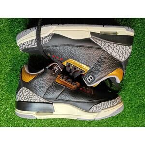 Stunning Women's Jordan Air Jordan 3 Retro Black Cement Gold Sneakers Size 8 New
